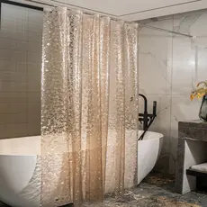 Cortina de Box para Banheiro c/ ilhós Anti Mofo Resistente Alta Qualidade 100% PVC 2,00 x 1,80