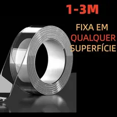 Fita Dupla Face Extra Forte Transparente NanoGel Silicone Mágica Adesiva Cola na Parede Móvel Portae