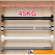 Metal Varão Extensivel Grande Maior Medida Em Inox Multiuso Resistente Porta Cortina De Box E Banheiro