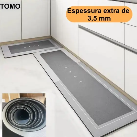 Tapete antiderrapante de lama diatomácea espessa e absorvente de água para cozinha e banheiro TOMO