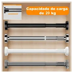 Varão Regulável Barra Pressão /cortina Box Banheiro Cozinha 55-80CM
