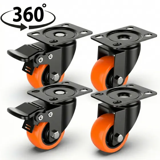 Kit 4 Rodinhas Para Móveis 360° Reforçadas – Suporta Peso Alto | Não Danifica Piso Instalação Rápida