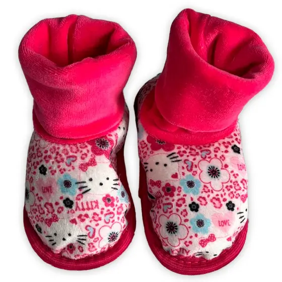 Pantufa Botinha Gatinha Infantil Peluciada Quentinha Super Confortável e Macia