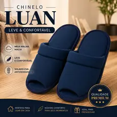 Pantufa Masculina Luan Chinelo de Quarto Meia Malha Leve Confortável Solado EVA
