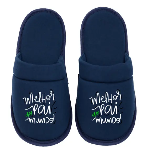 Pantufa Dia dos Pais Chinelo de Quarto Presente em Meia Malha com solado Borracha Eva
