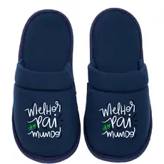 Pantufa Dia dos Pais Chinelo de Quarto Presente em Meia Malha com solado Borracha Eva