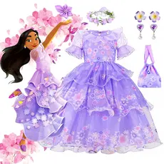 Nova Isabela Princesa Vestido Charmoso Festa De Aniversário De Carnaval De Menina Cosplay Encanto Fantasia