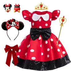 RA89 Hot Sell Disney Minnie Princess Dress Cosplay Traje De Festa Carnaval Fantasia Halloween 12M-6T