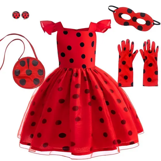 2024 Vestido De Joaninha Cosplay Vestuário Feminino De Animação Infantil De Manga Curta Filme Baby Highend Performance Clothes