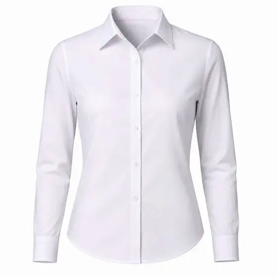 Camisa Social Feminina Manga Longa Camisete 100% Poliéster Uniforme