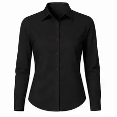 Camisete Manga Longa Preta Blusa Social Camisa Feminina Passa F谩cil Tecido Premium