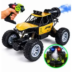 Carrinho Controle Remoto Recarregável Solta Fumaça Rock Crawler Monster Com Luz 4x4 Off Road