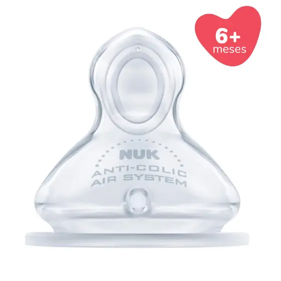 Bico Ortodôntico Mamadeira Nuk First Choice Advanced Silicone Válvula Air System Tamanho 2 6+ Meses
