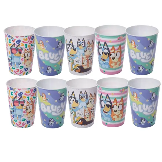 Kit Lembrancinha Copo Bluey Plástico 320 mL Festa Aniversario Infantil Plasútil