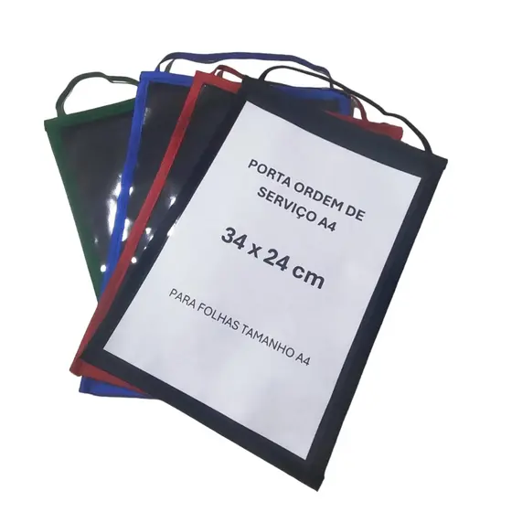 Porta Ordem de Serviço A4 com Alça Kit com 10 unidades