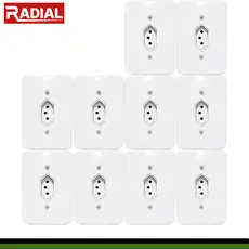 Kit 10un Tomada 10A Simples Completa 110v-220v Radial