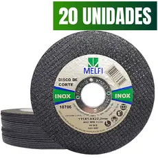 20un Disco De Corte Esmerilhadeira Inox 4.1/2 Extra Fino 1mm