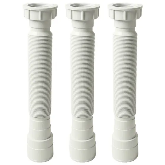 Kit 3un Sifão Sanfonado De Pia Cozinha Banheiro Tanque
