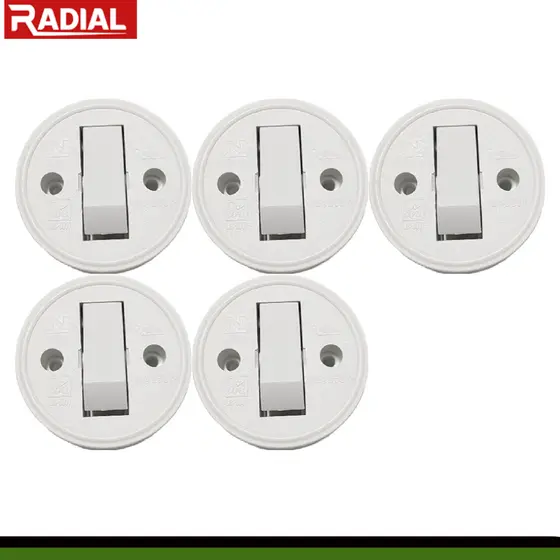 Kit 5un Interruptor Apagador Simples Externo Sobrepor