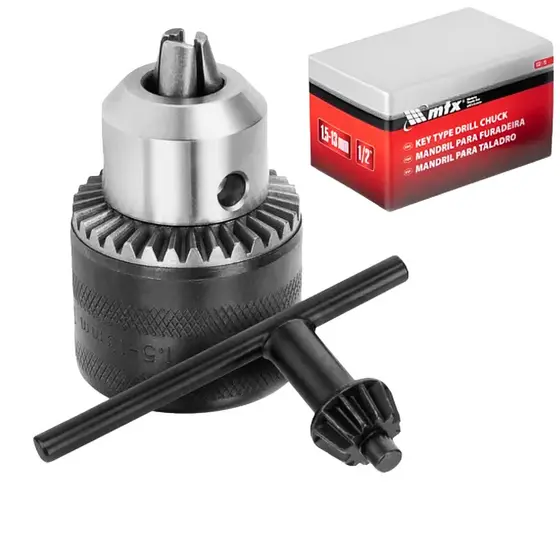 Kit Mandril Chave Para Furadeira Rosca 1/2 1,5-13MM MTX
