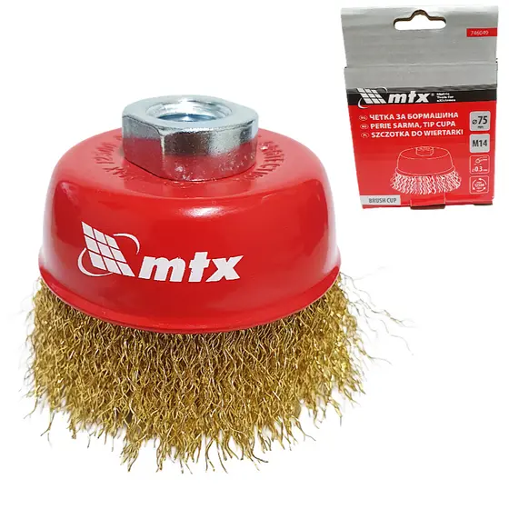 Escova De Aço Copo 75mm Para Limpeza De Ferrugem Latonada Mtx