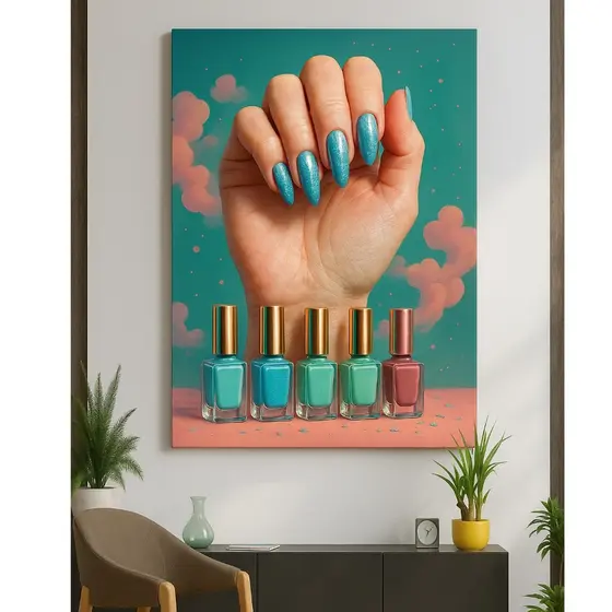 Quadro Decorativo Manicure Unhas Esmalte 1 Tela 4K Grande envio imediato