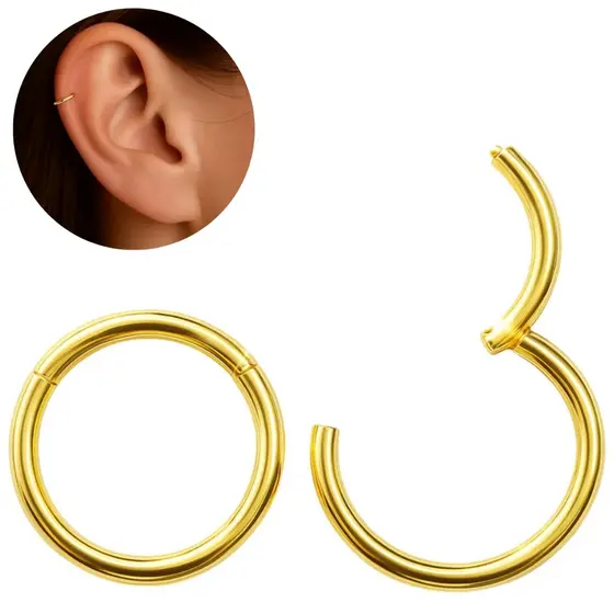 Piercing Argola Click em Titânio Septo Helix Daith Orelha, Cartilagem, Brinco, Septo, Daith, Tragus, Rook, Conch