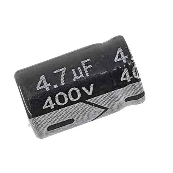 100 peças Capacitor Eletrolítico 4,7 Uf x 400 V 105 Graus Chongx 105°