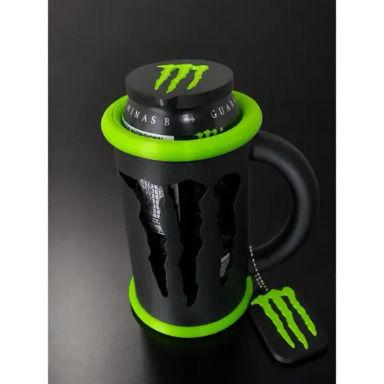Copo Monster com nome Personalizado  Abridor de Latas + Tampa para Lata | Copo para Bebidas