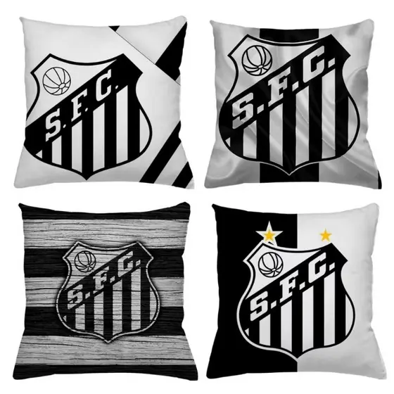 KIT 4 CAPAS DE ALMOFADAS IDEAL PARA DECORAÇÃO, SANTOS - TAMANHO 45X45
