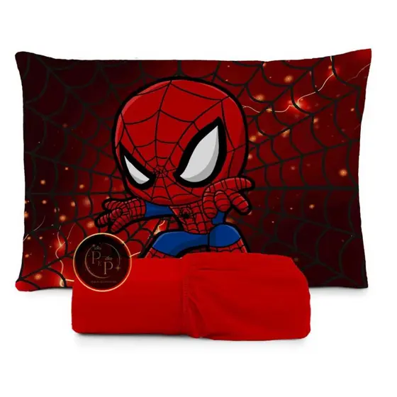 JOGO DE LENÇOL SOLTEIRO HOMEM ARANHA BABY DE LUXO 2 PEÇAS ELASTICO FRONHA INFANTIL