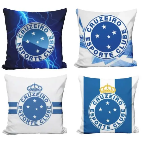 KIT COM 4 CAPAS PARA ALMOFADAS DE LUXO CRUZEIRO ESPORTE CLUB ALMOFADAS DE TIME