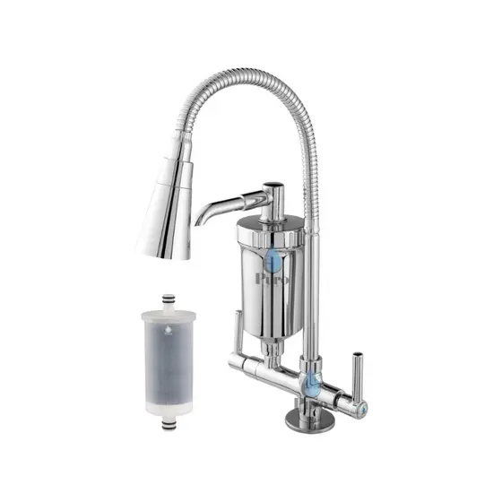 Torneira com Filtro Gourmet Flexível Cozinha Bancada c/ Ducha 2 Jatos 1/4 de Volta com Refil