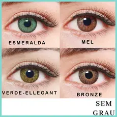Lente de Contato Colorida Natural Vision Mensal Sem Grau 2 Lentes (1 Par) 19 Cores