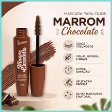 Máscara de Cílios Marrom Luisance Mauve Chocolate Volume Definição Alongadora Efeito Natural