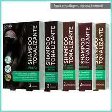Shampoo Tonalizante Color Change Kiss New York Castanho Preto Loiro Borgonha Colorir Cabelo