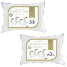Kit 2 Travesseiro 100% Plumas De Ganso 70x50 Daune