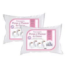 Kit 2 Travesseiro 95% Pena e 5% Pluma Ganso Original Daune - 50x70