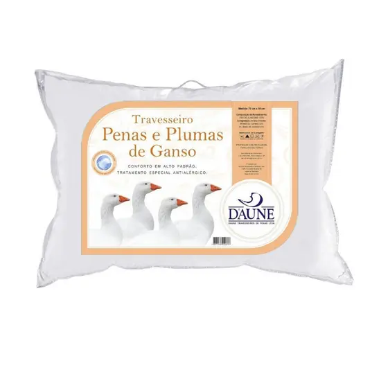 Travesseiro 80% Penas E 20% Plumas 50x70cm Daune Macio Original