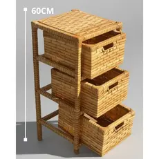 Gaveteiro 3 Gavetas Fibra Sintética 60x30x30cm Vime Organizador e Decoração