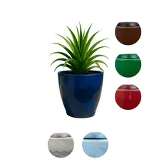 Vaso Polietileno Para Plantas Jardim Sala Luxo Marmorizado bojo pequeno Com Prato