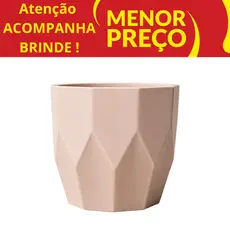 Vaso facetado médio N4 decorativo para plantas e ideal para centro de mesa casa sala cozinha