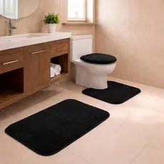 Tapete para Banheiro kit com 3 peças Antiderrapante Super Sof lllt atacado Peças Algodão e Pelúcia