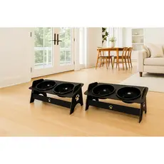 Comedouros Kit Para Pets de Pequeno Porte Bebedouro e Comedouro Pet Elevado em MDF