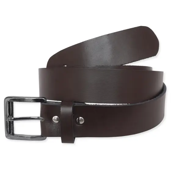 Cinto Casual de Couro Legítimo Largo Masculino Feminino Todos os Tamanhos com Fivela de Metal Liso