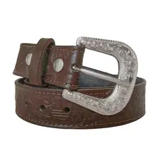 Cinto de Couro Legítimo Masculino Country com Fivela Americana Metalizada