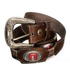 Cinto Mangalarga Marchador Masculino Em Couro Legítimo Com Apliques E Fivela Country Luxo