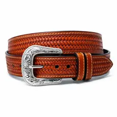 Cinto De Couro Legítimo Entalhado Estilo Cesta Com Fivela Cowboy Luxo Country Boiadeira