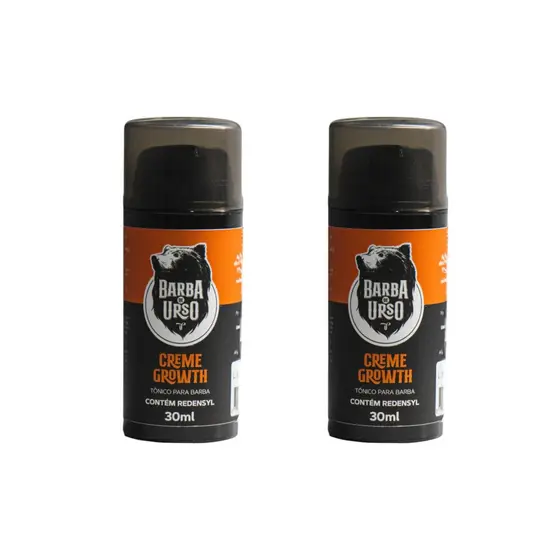 Kit 2 Tônicos para falhas na barba e crescimento com Redensyl Creme Growth Barba de Urso