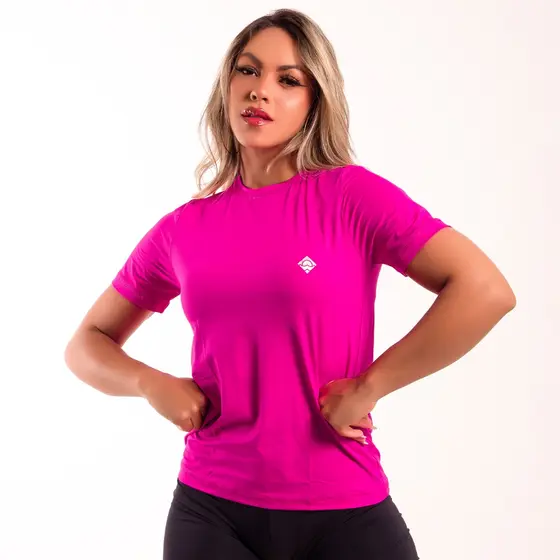 Camisa Academia Corrida Feminina Proteção Solar UV 50 Tecido Gelado Manga Curta Fitness Segunda Pele Blusa Dry Fit P M G